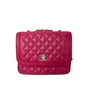 Chanel Lambskin Quilted Lovely Day Medium Pink Flap Crossbody Bag